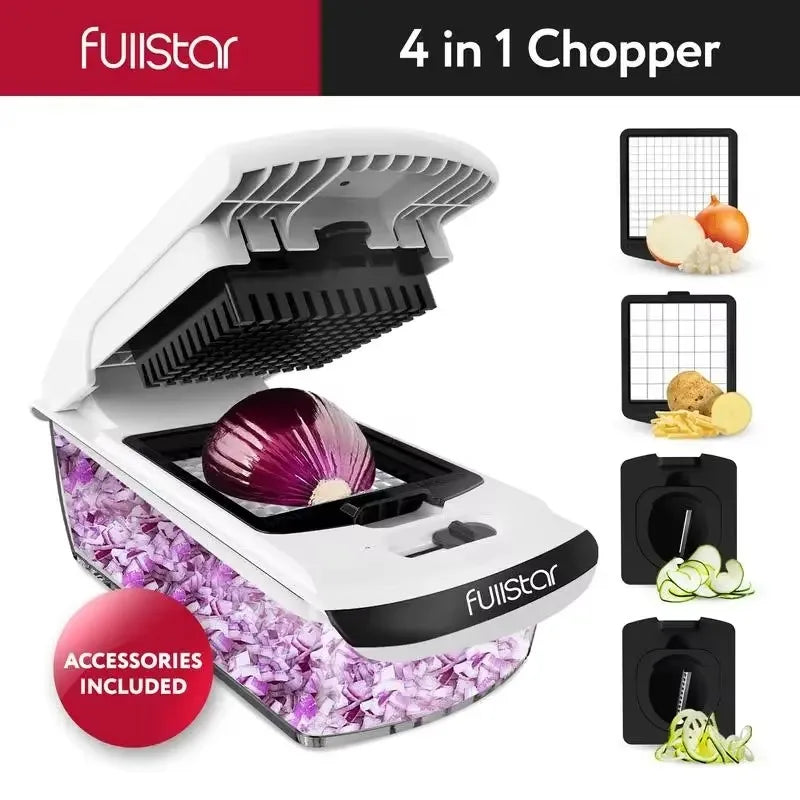 Fullstar Vegetable Chopper-Vegetable Slicer-Onion Chopper with Container-Pro Food Chopper-Slicer Dicer Cutter-Kitchen Gadgets