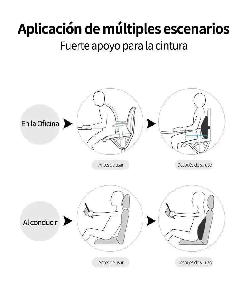 SpineEase™ Memory Foam Lumbar Support Cushion – Ergonomic Back Pillow for Pain Relief & Comfort