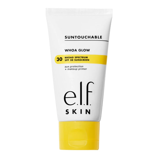 e.l.f. SKIN Suntouchable Whoa Glow SPF 30, Sunscreen & Makeup Primer For A Glowy Finish, Made With Hyaluronic Acid, Vegan & Cruelty-Free, Packaging May Vary, Sunlight 1.69 Ounce (Pack of 1)