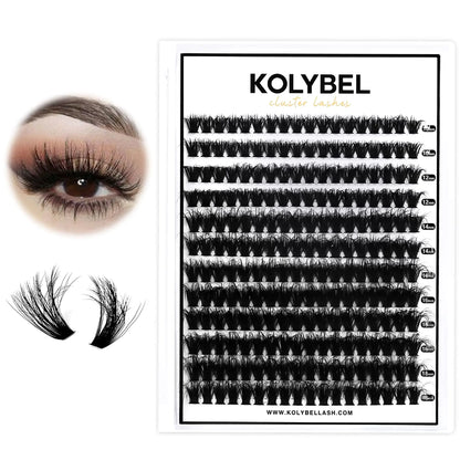 KOLYBEL Lashes Clusters Thick Eyelash Extensions with Thick Lash Clusters,Thick Lash Clusters Individual Lashes D Curl Lash Clusters, Individual Lashes Cluster Lashes Extension(Thick 60D) Lashes|60D