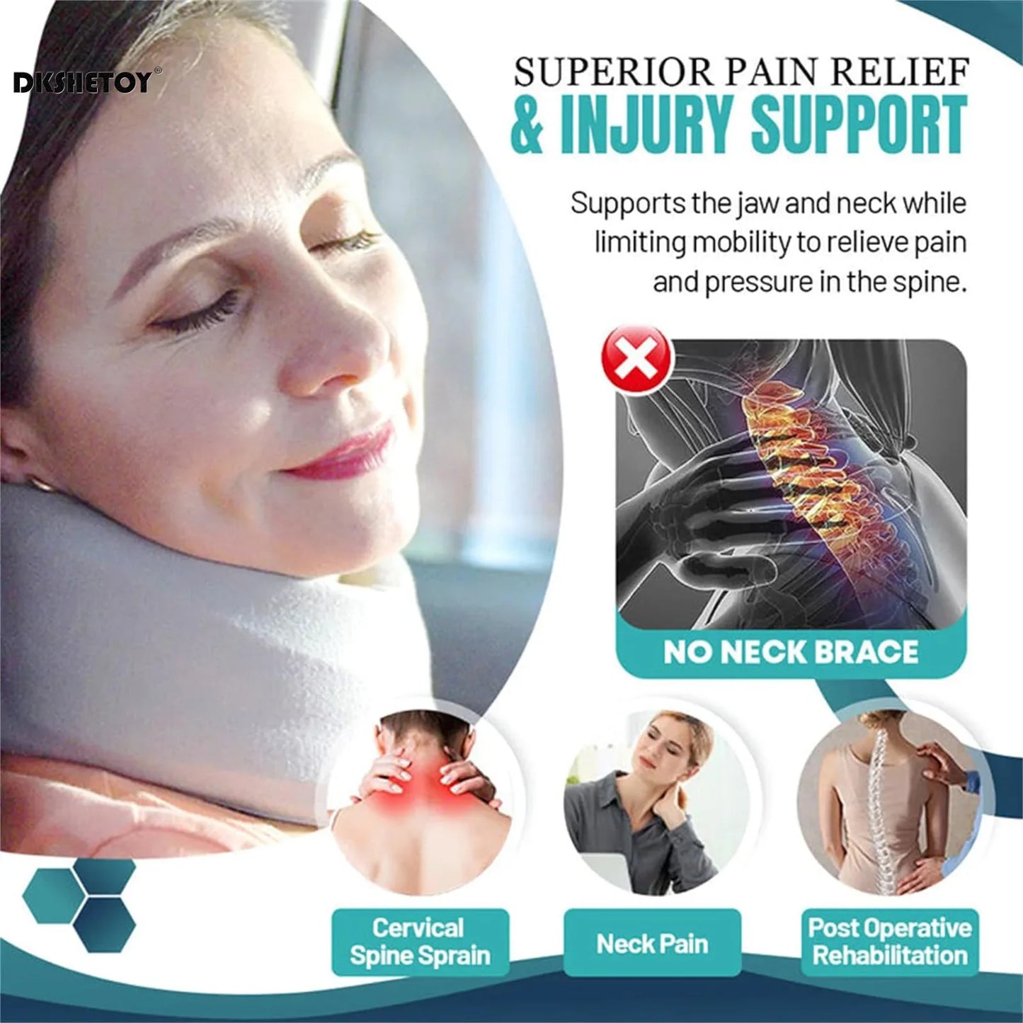 NeckEase™ Soft Foam Neck Brace – Pain Relief & Support