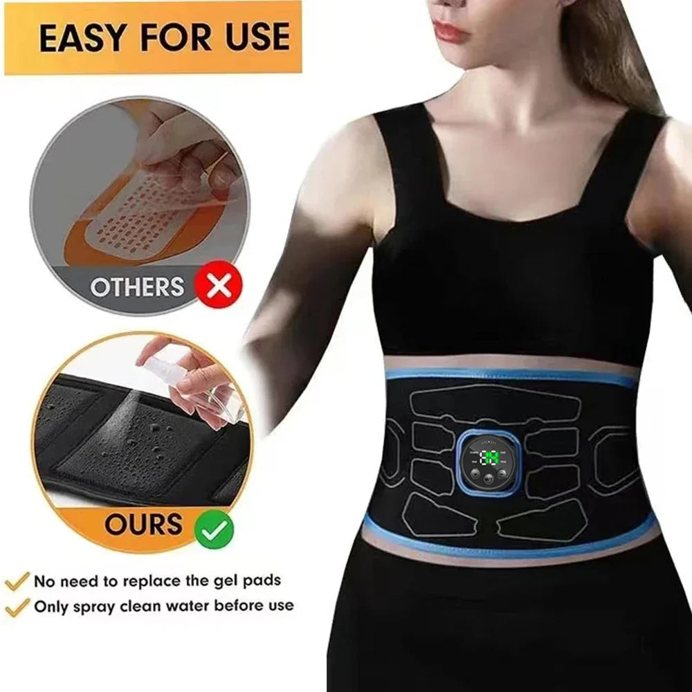 CoreTone™ EMS Abdominal Toning Belt – Digital Display & Muscle Stimulation