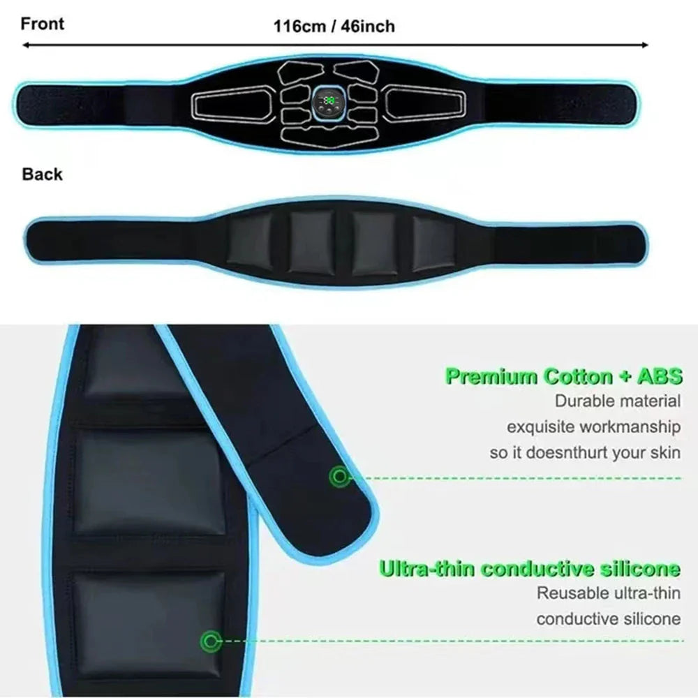 CoreTone™ EMS Abdominal Toning Belt – Digital Display & Muscle Stimulation