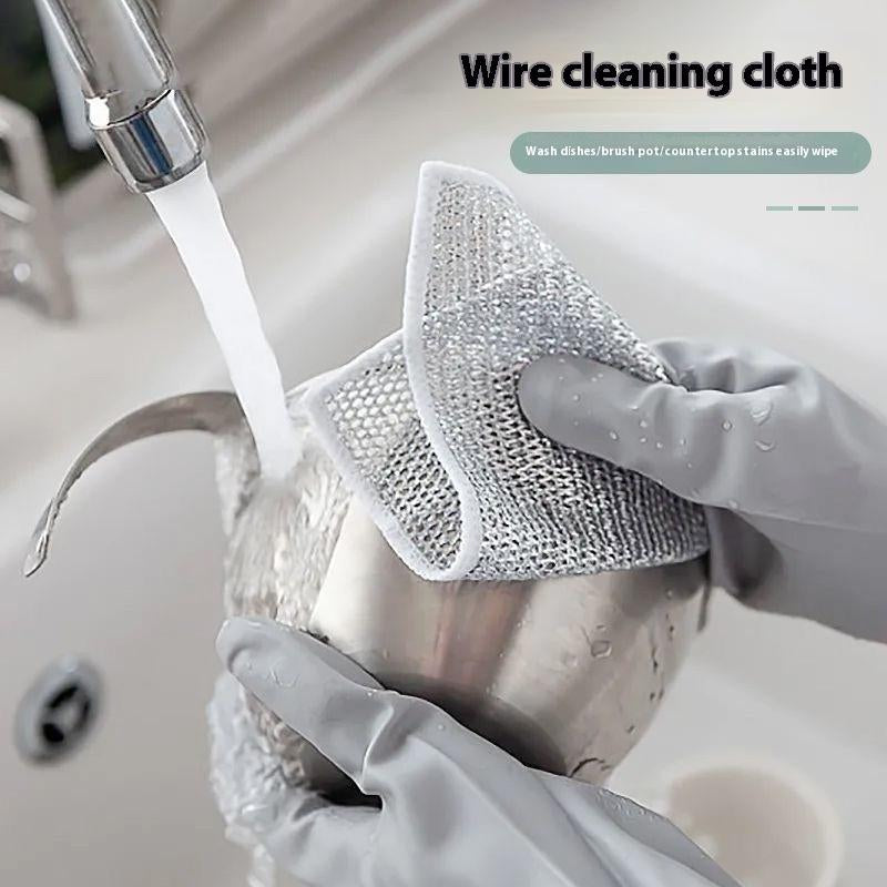 20 Counts Multipurpose Wire Dishwashing Rags,Double-Layer Dishwashing Cloth, Non-Scratch Wire Dishcloth Forkitchen,Gift Double Layer Cleaning Hand