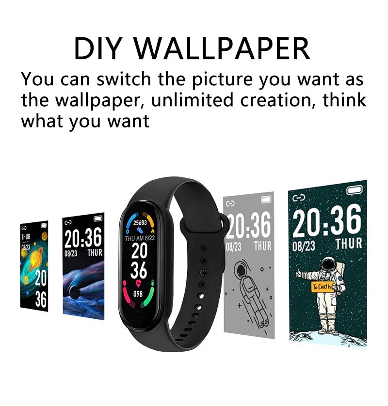 FitTrack™ M6 Fitness Smartwatch – Heart Rate & Activity Monitor