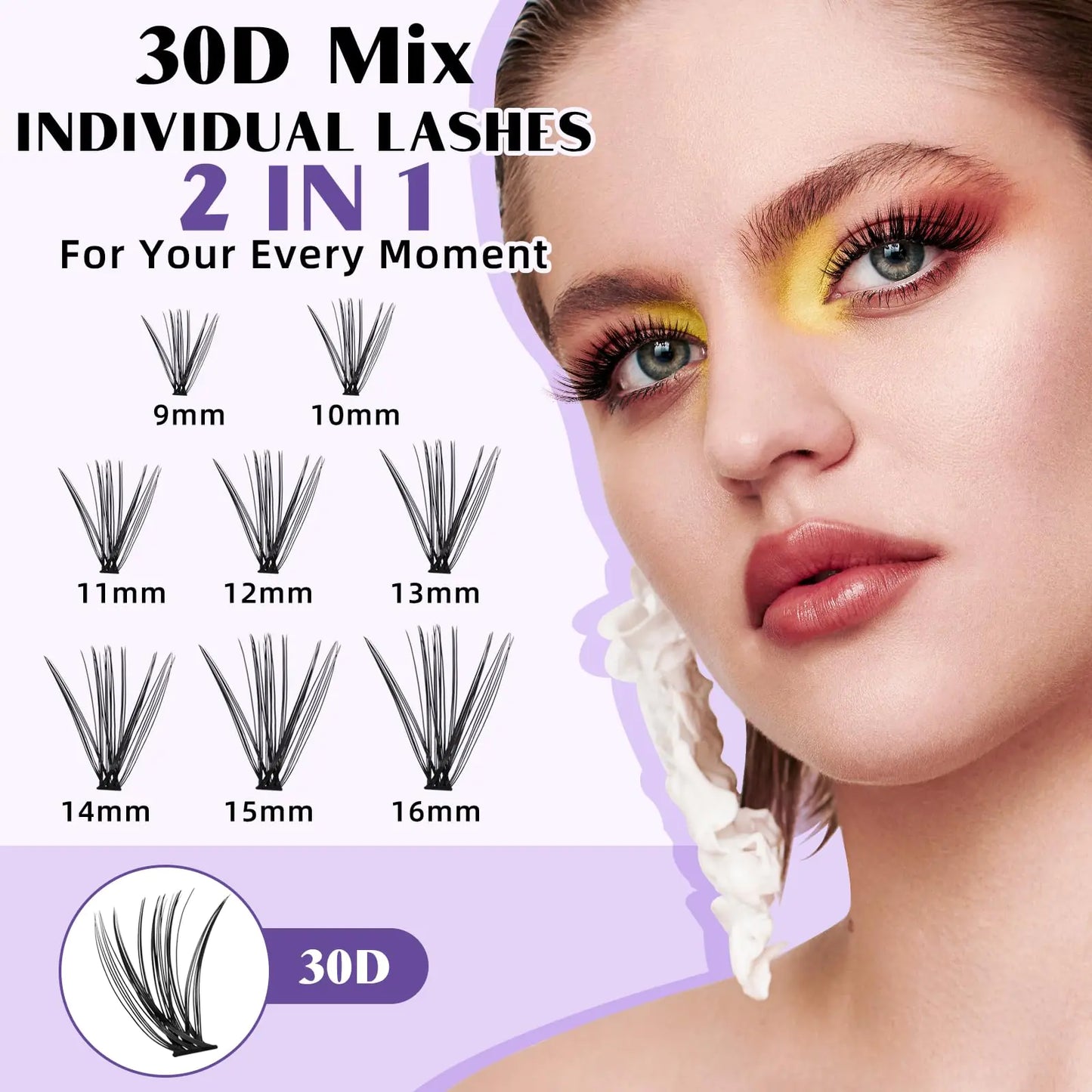 Lash Extension Kit for Beginners 280pcs Eyelash Extension Kit 30D 9-16 Mixed Lash Clusters Kit D Curl Lash Kit with Lash Bond and Seal Individual Lashes Kit DIY (KIT,30D-D-9-16MIX) Lash Cluster Kit-30D-D 9-16MIX