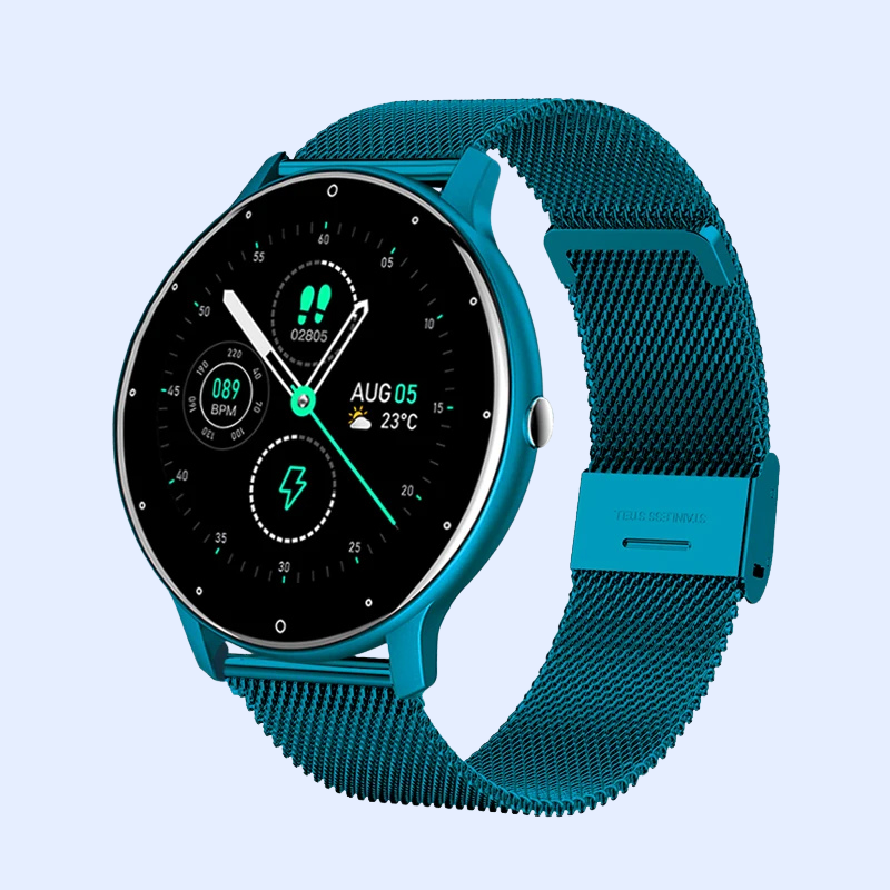 AquaSport™ Waterproof Smartwatch – Rose Gold Mesh Band & Fitness Tracker