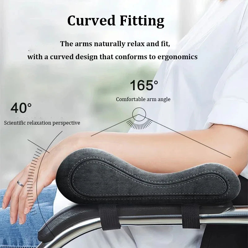 CushioRest™ Memory Foam Armrest Pads – Ergonomic Chair Cushion for Elbow & Arm Comfort