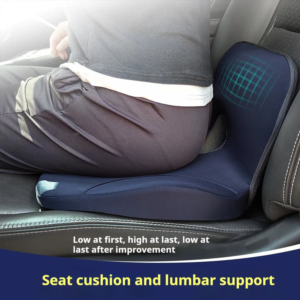 Memory Foam Office Chair Cushion with Ergonomic Backrest Support