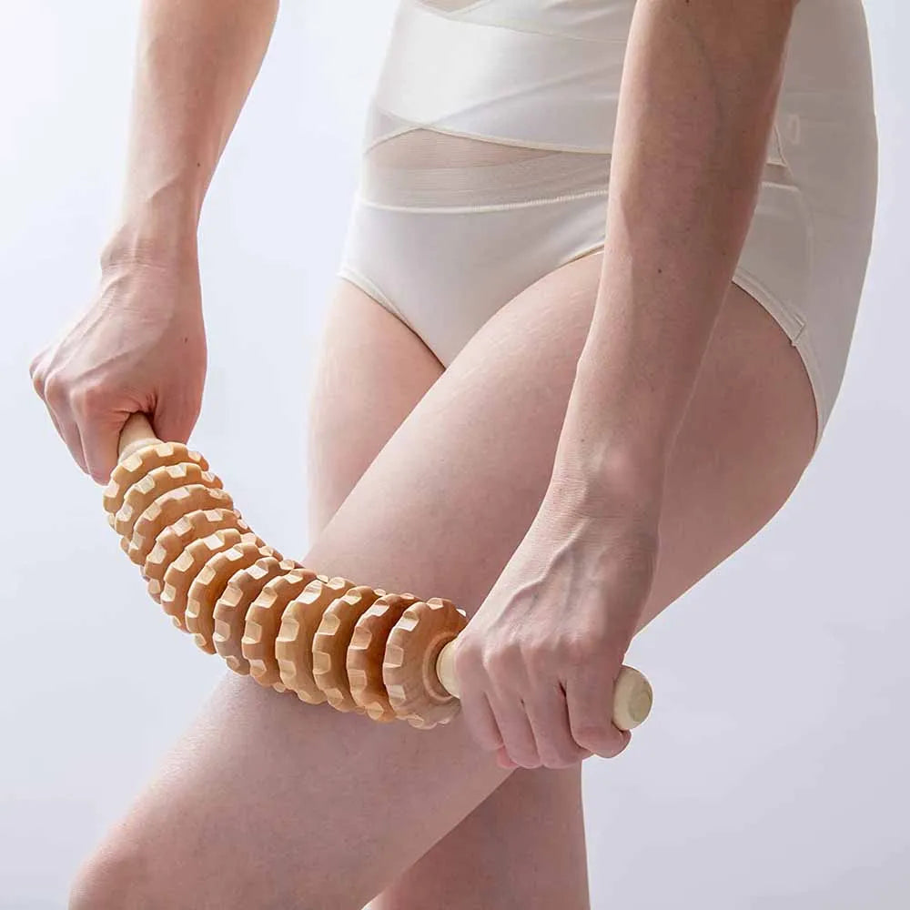 LymphaRoll™ Wooden Massage Roller Stick – Lymphatic Drainage & Muscle Relaxation Tool