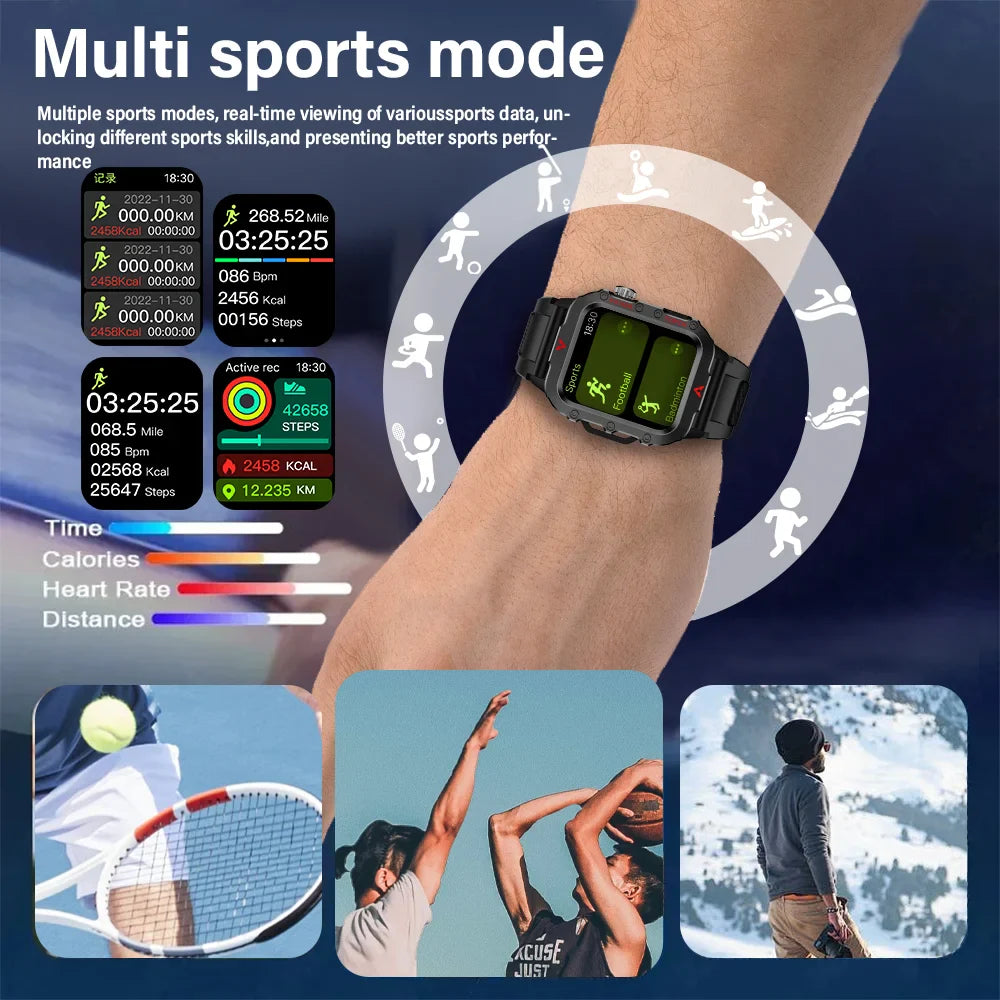 TactiGear™ Outdoor Military Smartwatch – Multi-Sports & Fitness Tracker