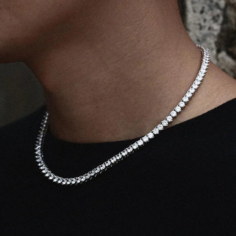 Three Prong Tennis Chain Necklace