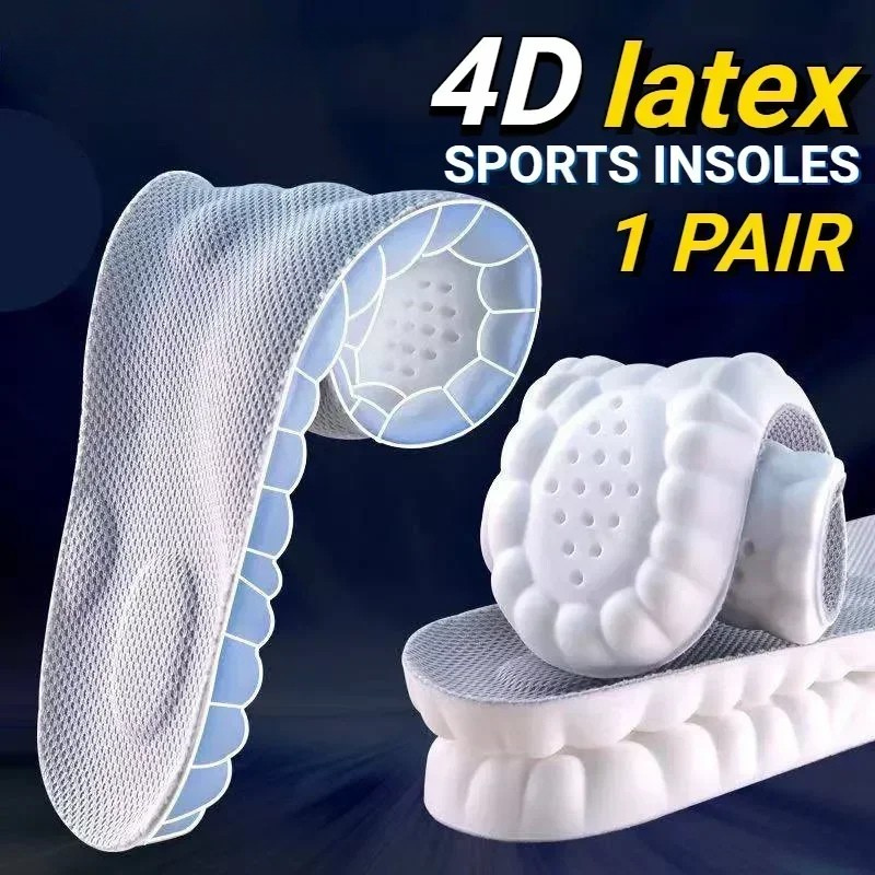 SoleEase™ 4D Massage Shoe Insoles – Latex Cushioning & Foot Pain Relief