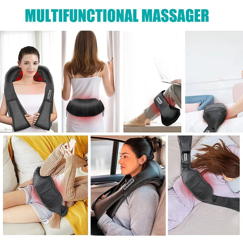 MassagePro™ Shiatsu Neck & Shoulder Massager – Heated Pain Relief