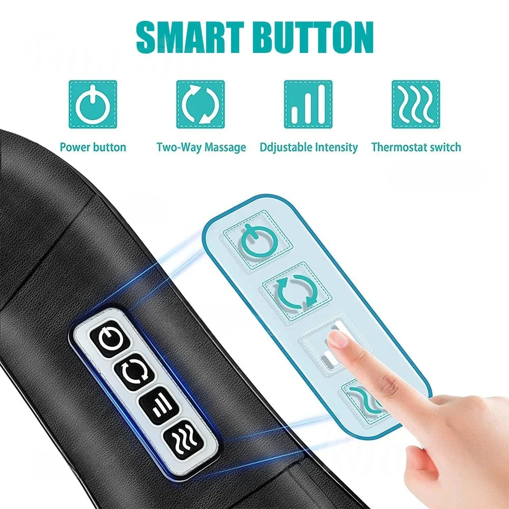 MassagePro™ Shiatsu Neck & Shoulder Massager – Heated Pain Relief