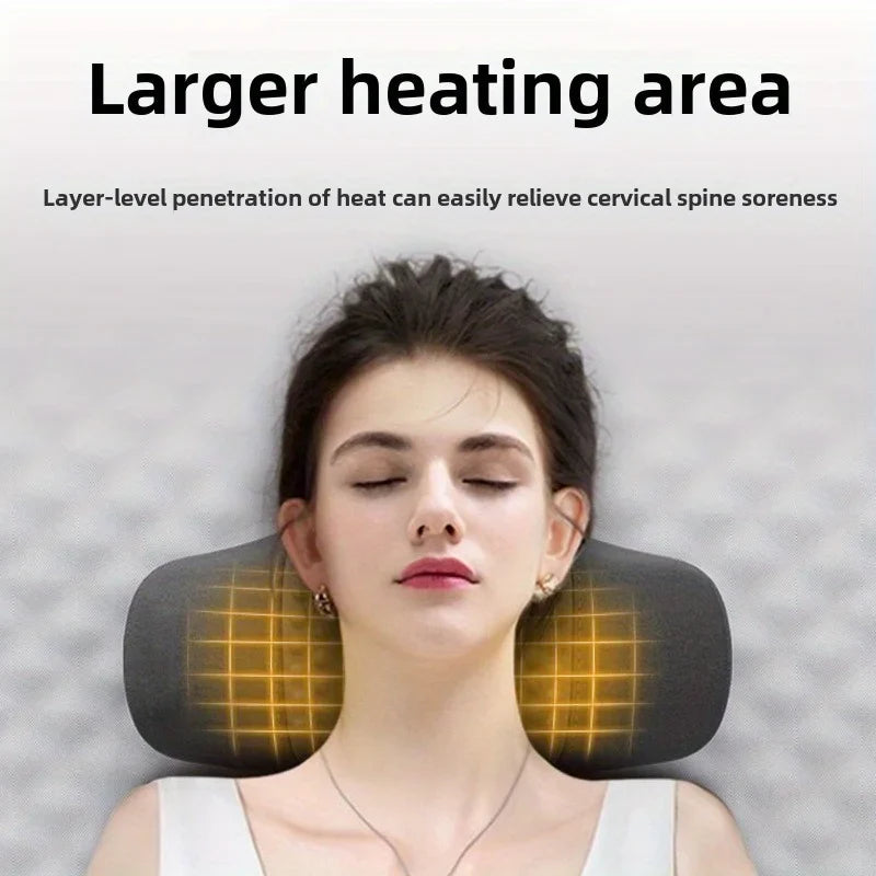 Vibrating Heated Neck Massage Pillow with 5 Levels Vibration