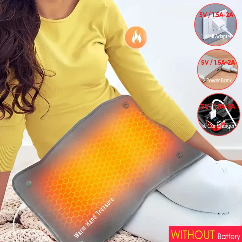 HeatEase™ Graphene Quick-Heating Pad – Adjustable Temp & Timer, USB-Powered