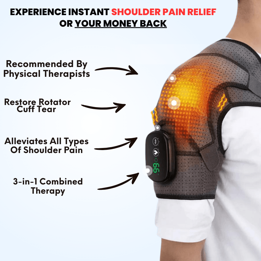 FlexiRelief™ 3-in-1 Shoulder Massager – Heat, Vibration & Kneading Therapy for Pain Relief