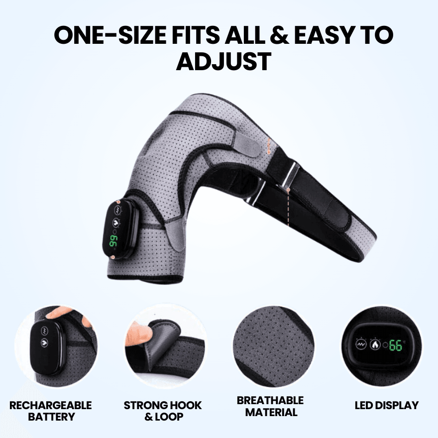 FlexiRelief™ 3-in-1 Shoulder Massager – Heat, Vibration & Kneading Therapy for Pain Relief
