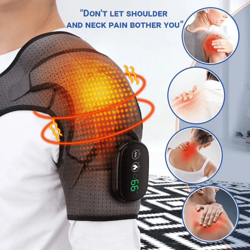 FlexiRelief™ 3-in-1 Shoulder Massager – Heat, Vibration & Kneading Therapy for Pain Relief